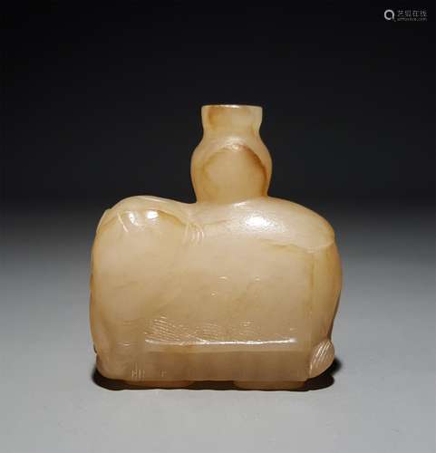 A CHINESE CARVED HETIAN JADE INCENSE INSERTED,ELEPHANT