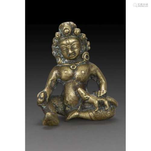LITTLE STATUETTE OF KUBERA in bronze, represented …