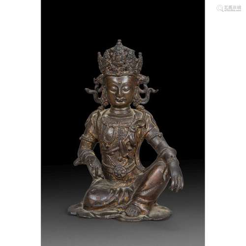 STATUTE OF BODHISATTVA AVALOKTESHVARA in bronze fo…