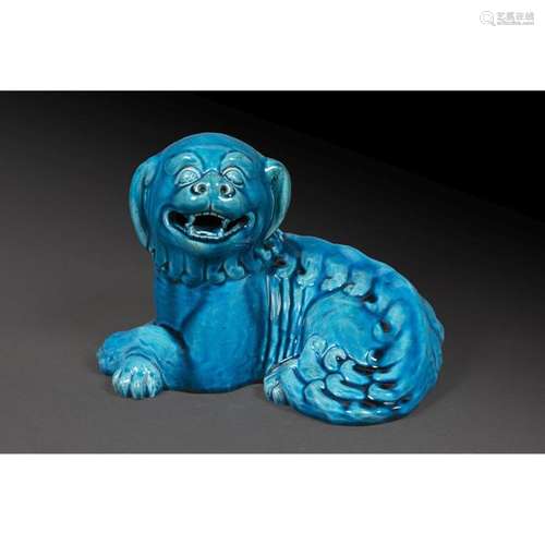 ANIMAL SUBJECT in turquoise enamelled porcelain, r…