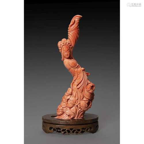 YOUNG WOMAN ~STATUETTE OF YOUNG WOMAN in orange re…