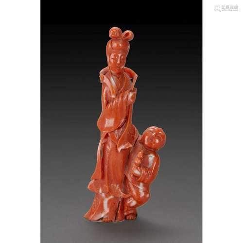 YOUNG WOMAN ~STATUETTE OF YOUNG WOMAN in orange re…