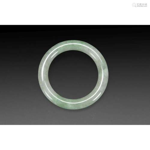 BRACELET in celadon jadeite stained apple green, c…