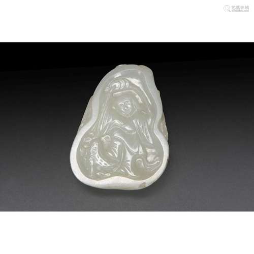 PENDANT made of white celadonized nephrite jade, i…