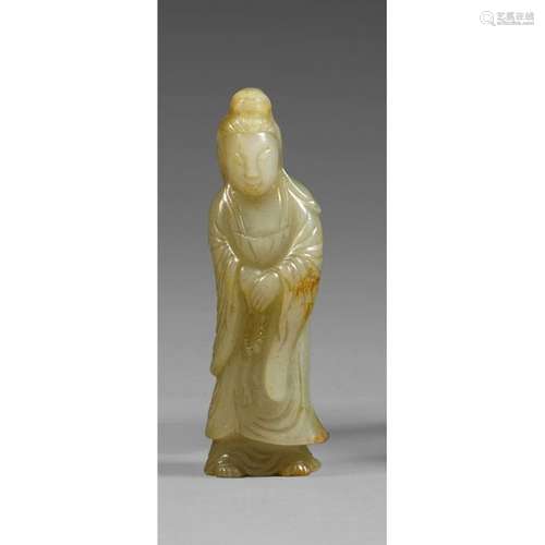 PENDANT IN THE SHAPE OF GUANYIN made of celadon ne…