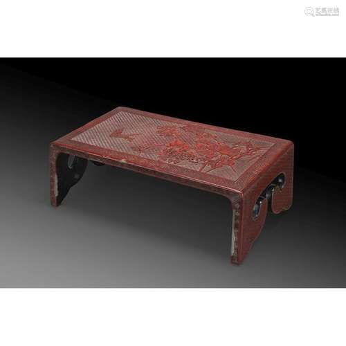 SMALL RECTANGULAR LETTER TABLE in red cinnabar lac…