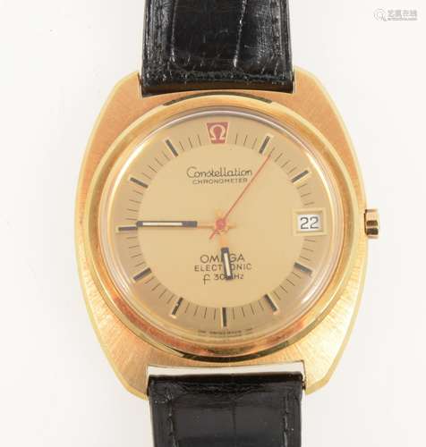 Omega - a gentleman's 18 carat yellow gold Electronic Constellation Chronometer F300Hz.