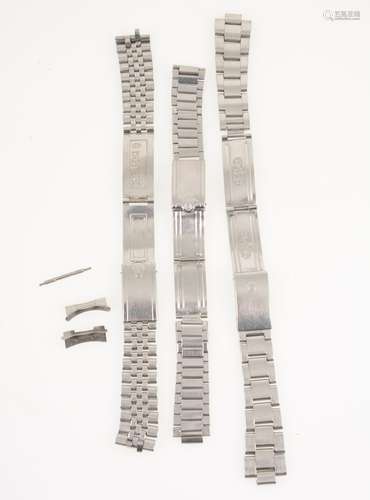 Rolex and Omega stainless steel watch straps