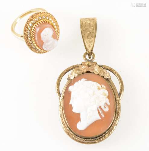 A cameo ring and pendant.