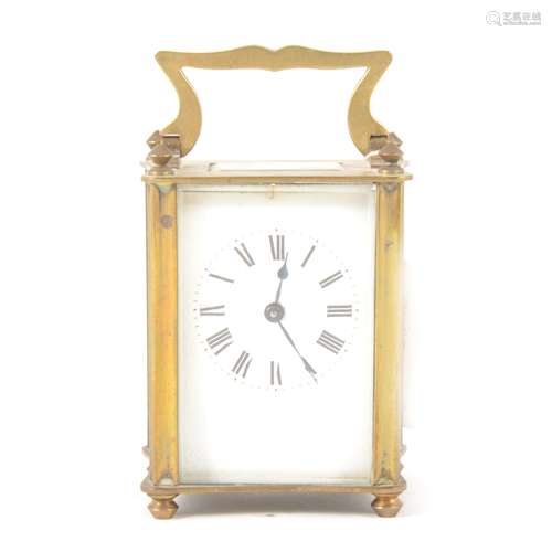 A late 19th Century French brass cased carriage clock