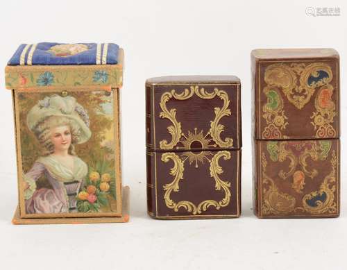 Sewing Interest - A Shrimpton vintage fold down needle box and two Lady's Companion sets.