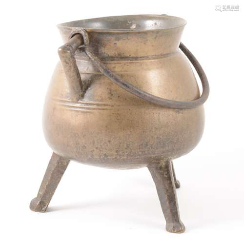 A bell metal cauldron, Netherlandish or German, 16/17th century