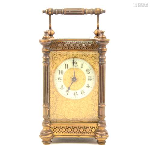 French brass carriage clock,