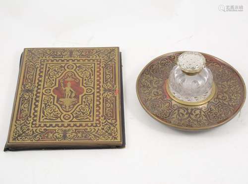 Early 19th Century circular boulle work ink stand