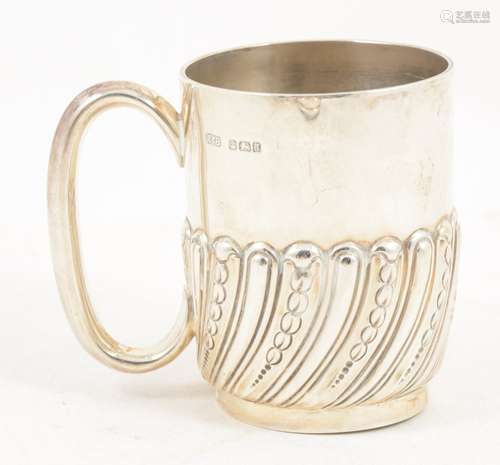 A Victorian silver christening mug by Roberts & Belk, Sheffield 1893.