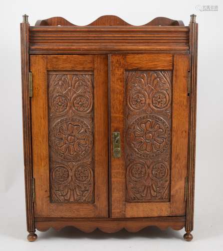 Oak smoking cabinet,