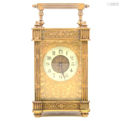 19th Century French brass carriage clock