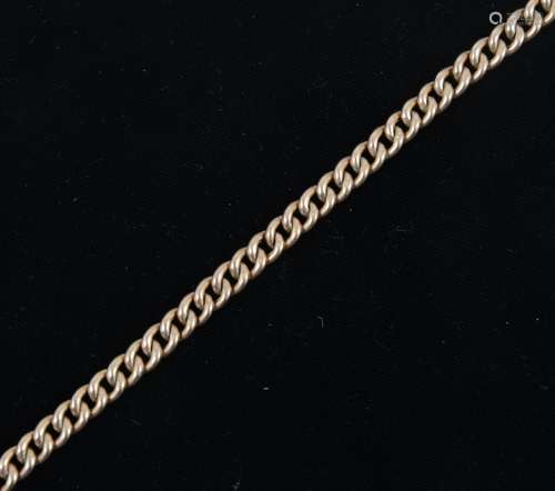 A 9 carat yellow gold single Albert watch chain.