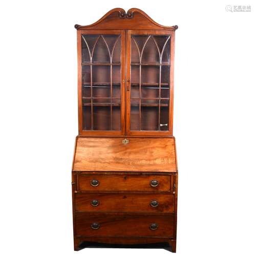 Early 19th Century mahogany bureau bookcase