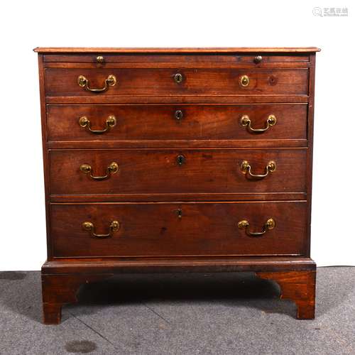 George III mahogany chest of drawers, with slide over four drawers