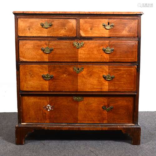 A Georgian walnut chest of drawers