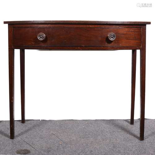 George III mahogany bow-front side table