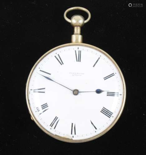 A Westwood silver gilt quarter striking pocket watch,