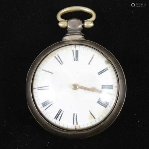 Nicholas Daventry silver pair cased pocket watch,