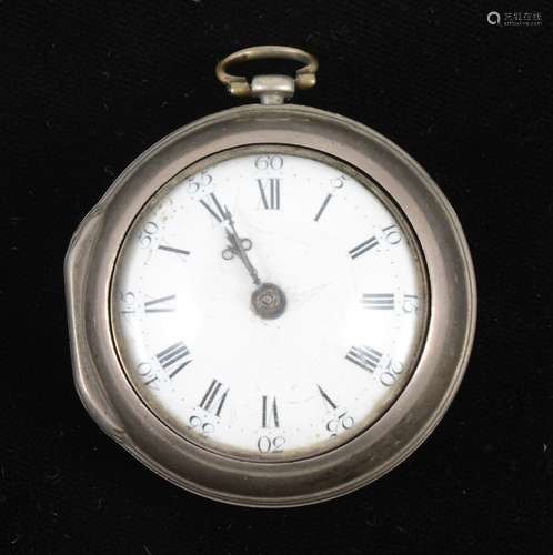 Bennett silver pair cased pocket watch,