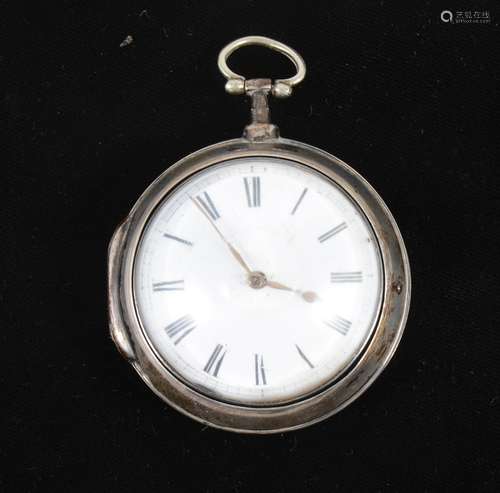 P Jackson, Liverpool - a silver pair cased pocket watch.