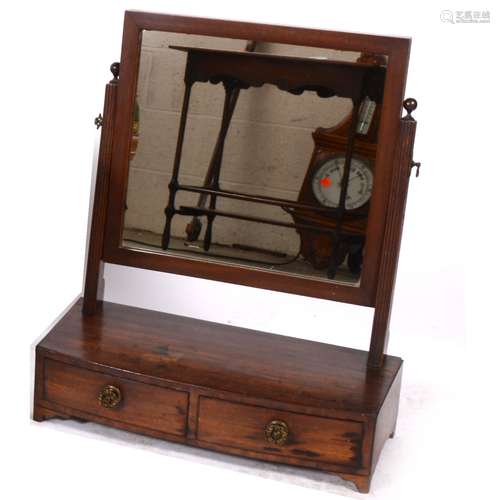 A 19th century mahogany toilet mirror