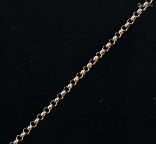 A 9 carat rose gold belcher link chain necklace.