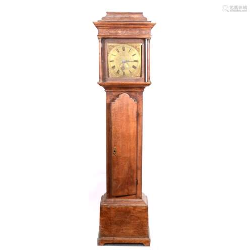 George III oak longcase clock, thirty-hour movement, signed Wm Greaves, Harborough