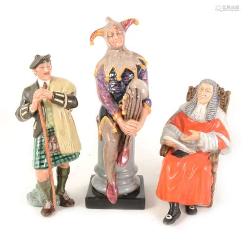 Three Royal Doulton figures: HN2356; The Judge, HN2443; The Jester (modern), HN3261 Liard