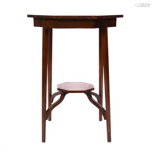 An Edwardian inlaid mahogany octagonal occasional table