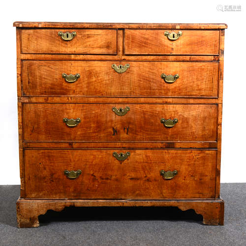 A George III walnut chest of drawers