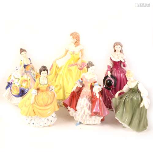 Eleven Royal Doulton figurines and another