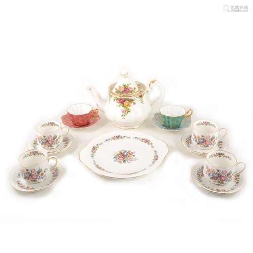 A Royal Albert part teaset, Old Country Roses, and other china teaware