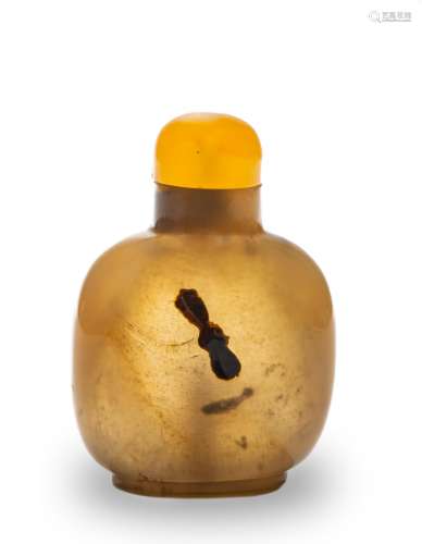 Chinese Agate Snuff Bottle, 19th Century十九世紀 瑪瑙巧色鼻煙壺