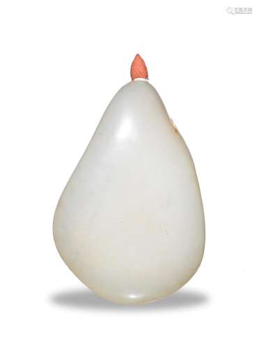 Chinese White Jade Snuff Bottle, 18th C#十八世紀 白玉鼻煙壺