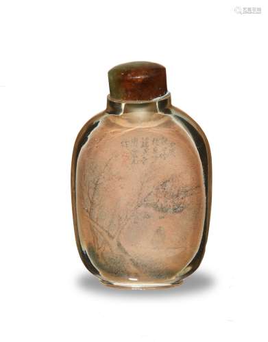 Chinese Inside-Painted Snuff Bottle by Zhou Leyun十九世紀 周樂元內畫山水鼻煙壺