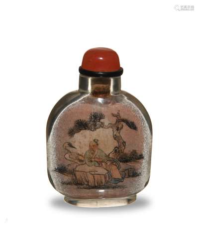 Chinese Inside-Painted Snuff Bottle, 19th C#十九世紀 內畫山水鼻煙壺