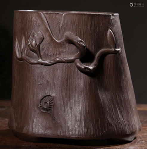 A ZISHA CARVED POT