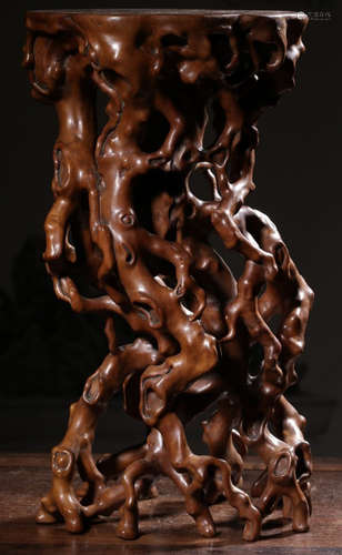 A HUANGYANG WOOD CARVED FLOWER STAND