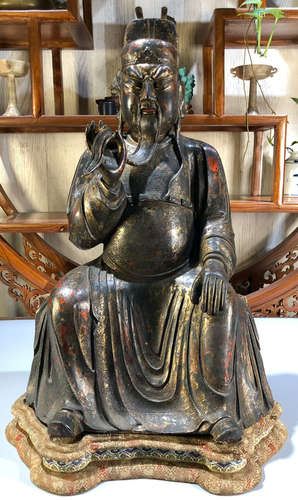 A GILT BRONZE CAST GUANGONG STATUE