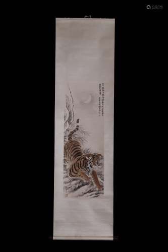 ZHANG SHANZI: INK AND COLOR ON PAPER PAINTING 'TIGER'