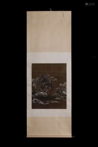 GUO ZHONGSHU: INK AND COLOR ON SILK PAINTING 'SNOW SCENERY'