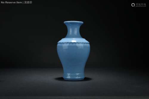 NAVY BLUE GLAZED YIXING ZISHA VASE