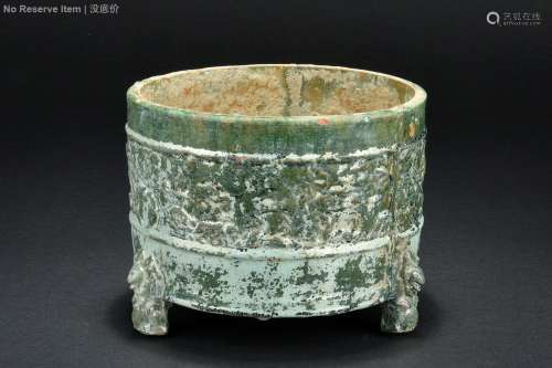 ARCHAIC BRONZE STYLE PORCELAIN COVERED JAR