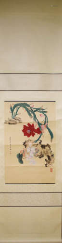 A CHINESE FLOWERS PAINTING, ZHENG NAIGUANG MARK